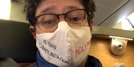 Prof. Sarah Joseph, wearing a mask