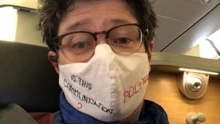 Prof. Sarah Joseph, wearing a mask