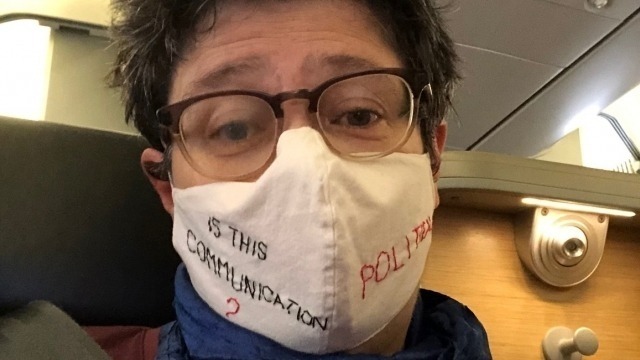 Prof. Sarah Joseph, wearing a mask